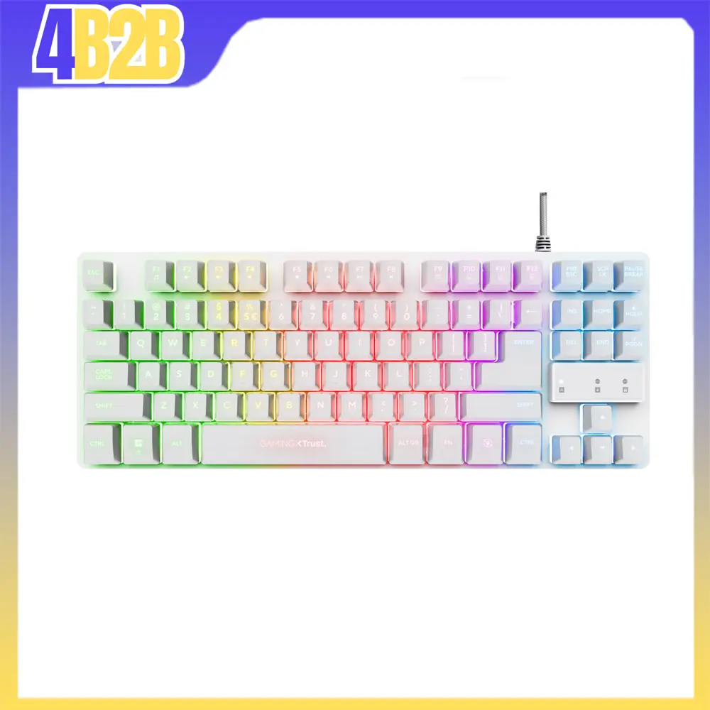53705 - TRUST GAMING TASTIERA GXT 833 Thado Tastiera illuminata TKL - BIANCO 24738