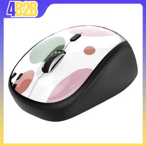 42006 - TRUST MOUSE WIRELESS MEDIUM YVI PINK CIRCLES 24441