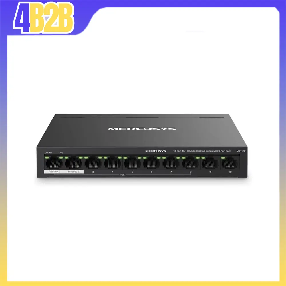47919 - MERCUSYS DESKTOP SWITCH 10 PORT 10/100 CON 4 PORTE POE+ MS110P
