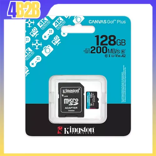 56011 - KINGSTON MEM. CARD MICRO 128GB CANVAS GO PLUS 4K SDCG4/128GB 200MBS