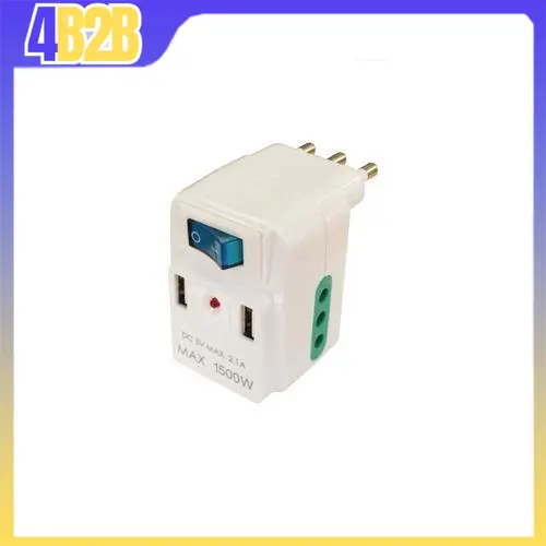 42929 - EXTRASTAR ADATTATORE 10A CON INTERRUTTORE CON 2USB+2PRESE 10A